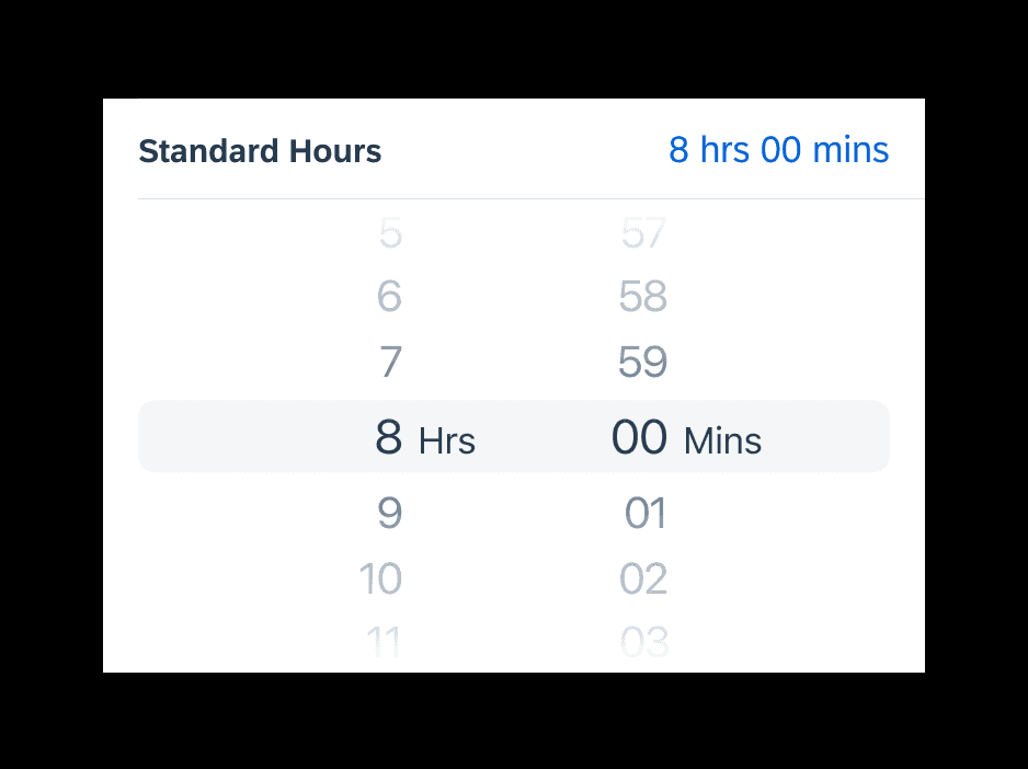 A modern time picker component for entering hours
